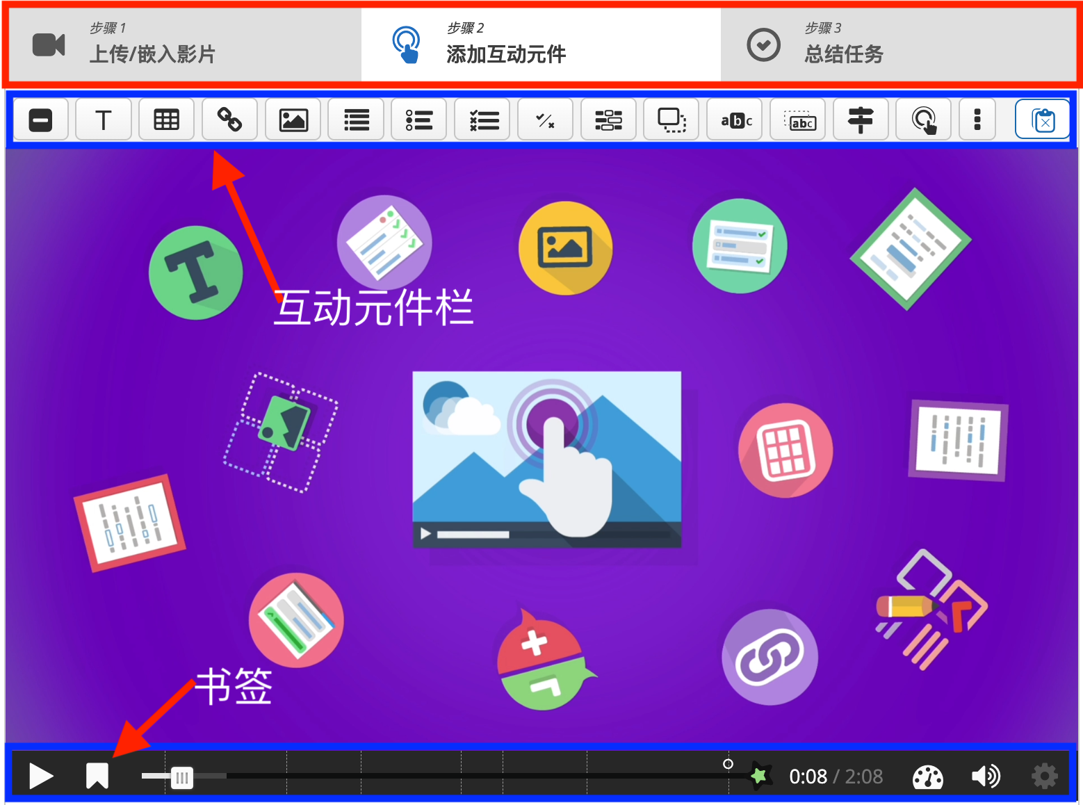 互动视频编辑器界面概览